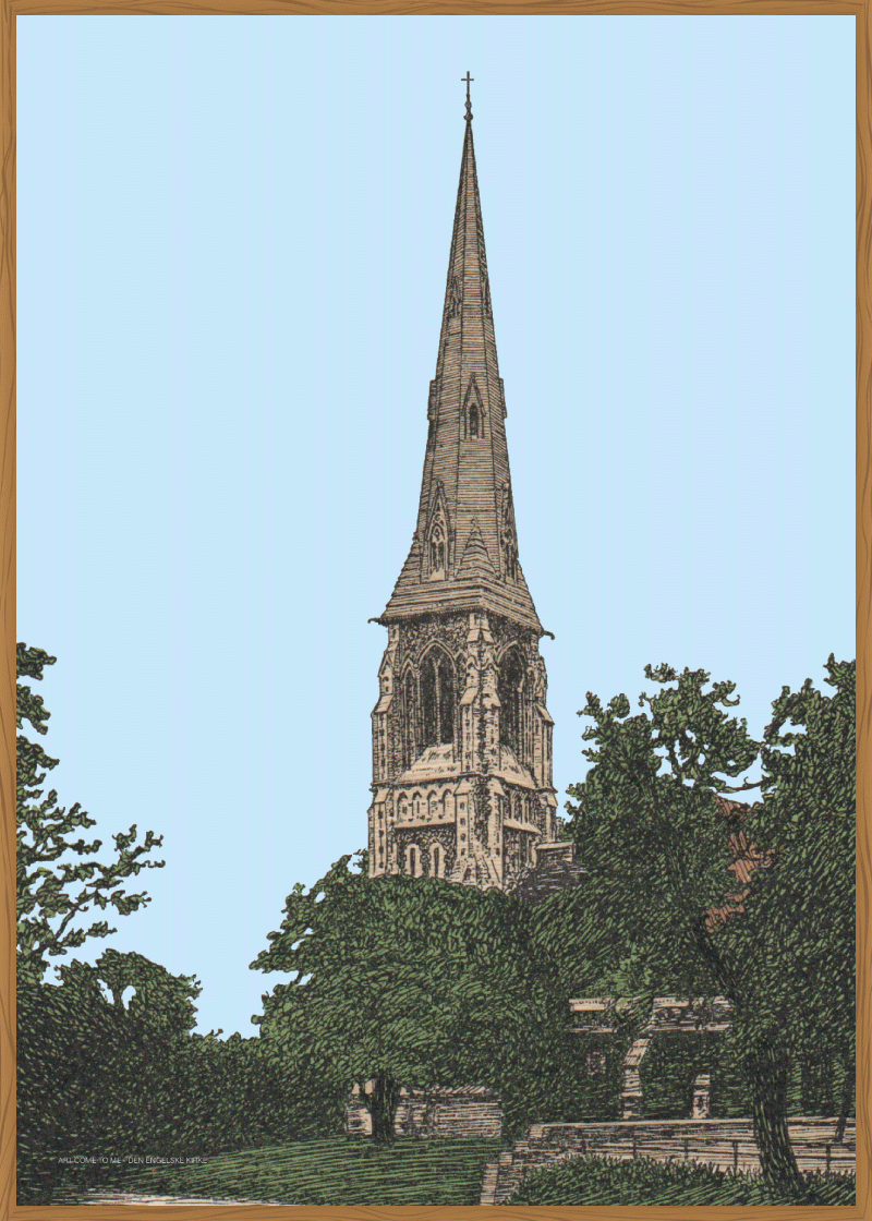 Den engelske kirke anno 1920 - blå