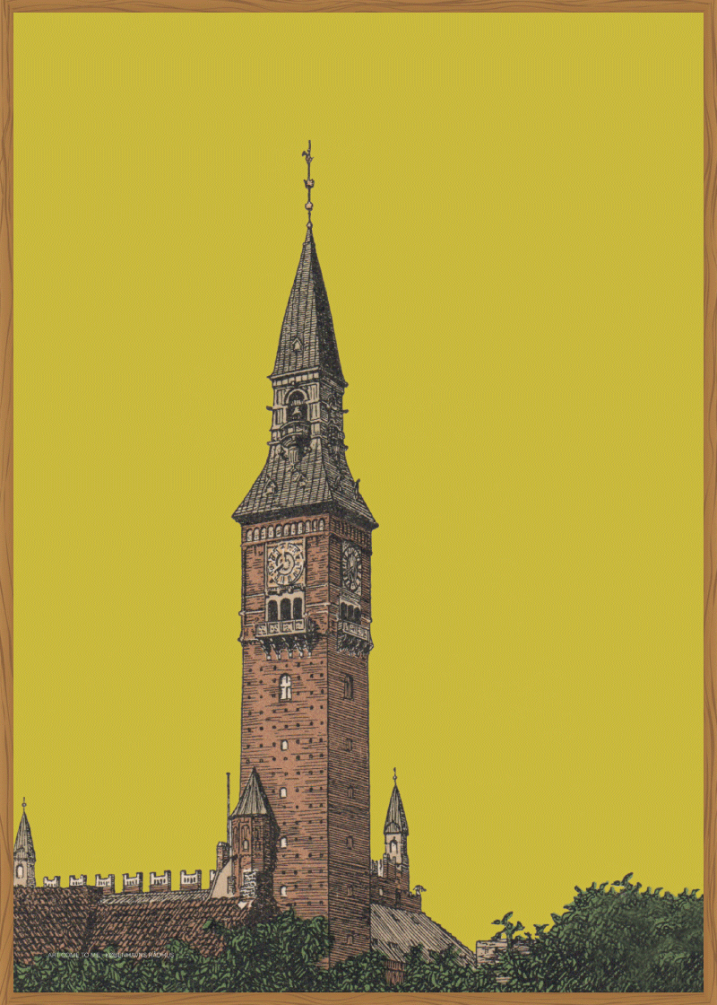 Københavns Rådhus anno 1920 - gul